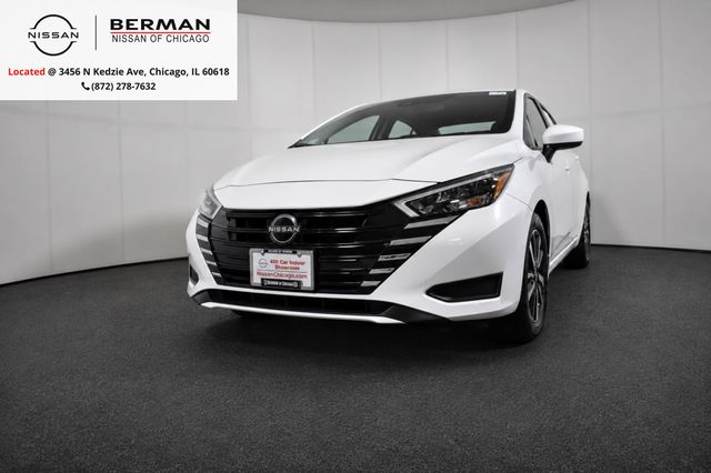 Aspen White Tricoat 2025 Nissan Versa Sedan Front-Wheel Drive Continuously Variable Transmission