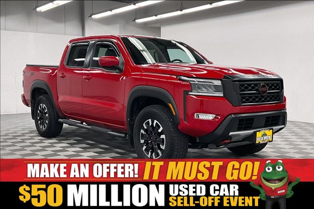 Red Alert 2024 Nissan Frontier Pickup Truck Four-Wheel Drive 9-Speed Automatic Overdrive