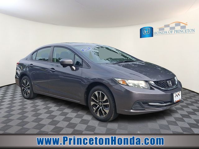 Gray (Modern Steel Metallic) 2015 Honda Civic Sedan Front-Wheel Drive Continuously Variable Transmission