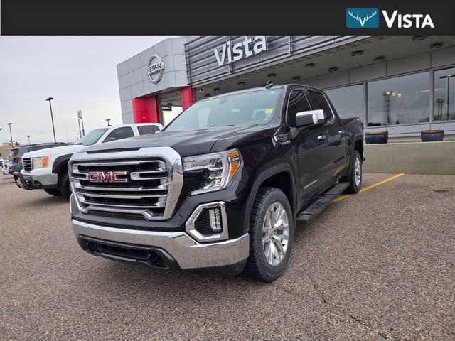 Black (Ebony Twilight Metallic) 2021 GMC Sierra 1500 SLT Crew Cab 4WD Pickup Truck Four-Wheel Drive Automatic