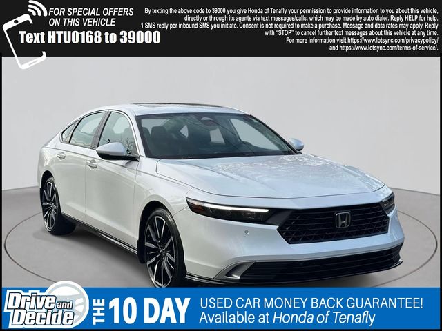 White 2025 Honda Accord Hybrid Touring FWD Sedan Front-Wheel Drive Continuously Variable Transmission