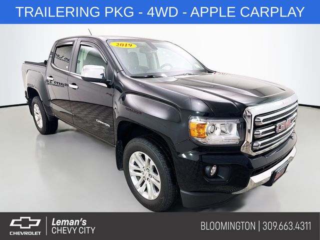 Onyx Black 2019 GMC Canyon SLT Crew Cab 4WD Pickup Truck Four-Wheel Drive 8-Speed Automatic