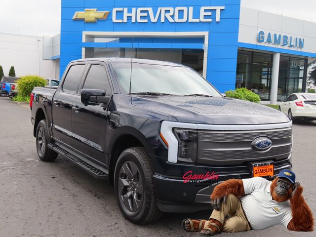 Blue Metallic 2022 Ford F-150 Lightning Lariat SuperCrew AWD Pickup Truck All-Wheel Drive Automatic