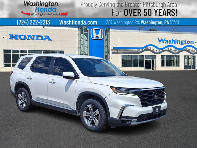 Platinum White Pearl 2023 Honda Pilot EX-L AWD with Captains Chairs SUV / Crossover All-Wheel Drive Automatic