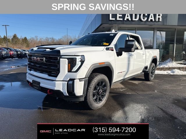 Summit White 2024 GMC Sierra 2500HD AT4 Crew Cab 4WD Pickup Truck Four-Wheel Drive Automatic