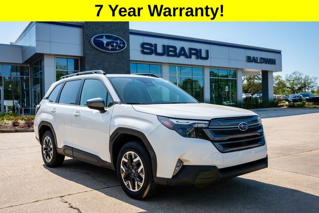 Crystal White Pearl 2025 Subaru Forester Premium Crossover AWD SUV / Crossover All-Wheel Drive Continuously Variable Transmission