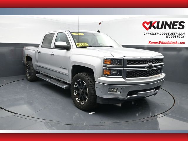 Silver Ice Metallic 2014 Chevrolet Silverado 1500 LTZ Crew Cab 4WD Pickup Truck Four-Wheel Drive 6-Speed Automatic Overdrive