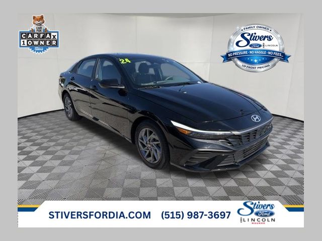 Abyss Black 2024 Hyundai Elantra Sedan Front-Wheel Drive Continuously Variable Transmission