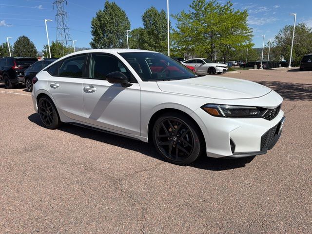 Platinum White Pearl 2026 Honda Civic Hatchback Sport FWD Hatchback Front-Wheel Drive Continuously Variable Transmission