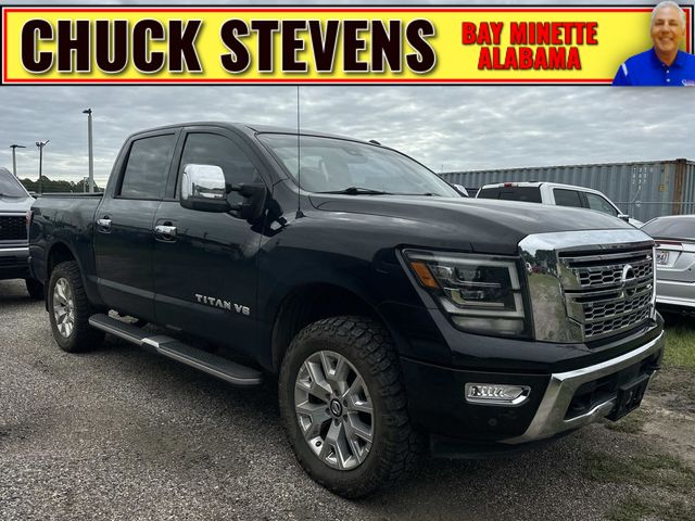 Super Black 2020 Nissan Titan Pickup Truck Four-Wheel Drive 9-Speed Automatic