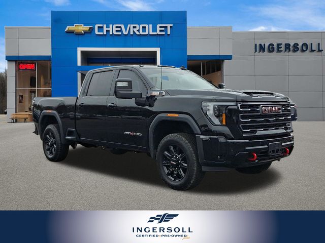Black 2025 GMC Sierra 3500HD AT4 Crew Cab 4WD Pickup Truck Four-Wheel Drive Automatic