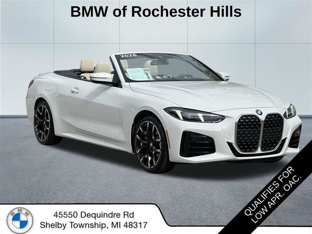 Alpine White 2026 BMW 4 Series 430i Convertible xDrive Convertible All-Wheel Drive 8-Speed Automatic