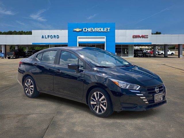 Super Black Metallic 2024 Nissan Versa Sedan Front-Wheel Drive Continuously Variable Transmission