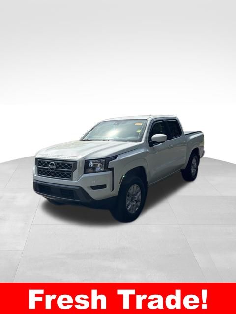 Glacier White 2023 Nissan Frontier SV Crew Cab 4WD Pickup Truck Four-Wheel Drive 9-Speed Automatic