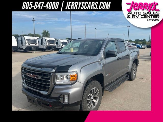 Gray (Satin Steel Metallic) 2021 GMC Canyon Pickup Truck Four-Wheel Drive 8-Speed Automatic