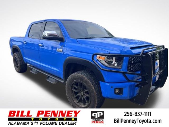 Blue 2021 Toyota Tundra Platinum CrewMax 4WD Pickup Truck Four-Wheel Drive 6-Speed Automatic