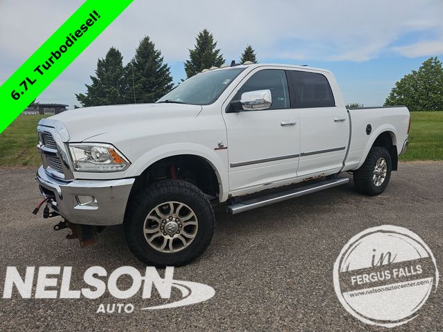 Bright White Clearcoat 2015 RAM 2500 Laramie Crew Cab 4WD Pickup Truck Four-Wheel Drive 6-Speed Automatic