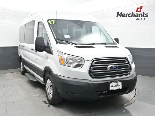 Oxford White 2017 Ford Transit Passenger 350 XLT Medium Roof LWB RWD with Sliding Passenger-Side Door Van Rear-Wheel Drive 6-Speed Automatic Overdrive