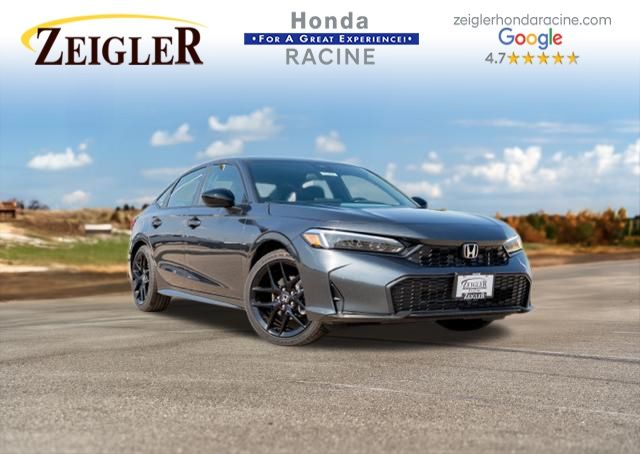 Meteorite Gray Metallic 2026 Honda Civic Sedan Front-Wheel Drive Continuously Variable Transmission