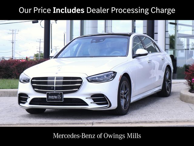 MANUFAKTUR Moonlight White Metallic 2024 Mercedes-Benz S-Class Sedan All-Wheel Drive 9-Speed Automatic