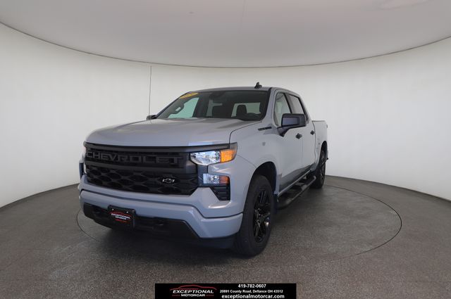 Slate Gray Metallic 2024 Chevrolet Silverado 1500 Custom Crew Cab 4WD Pickup Truck Four-Wheel Drive 8-Speed Automatic