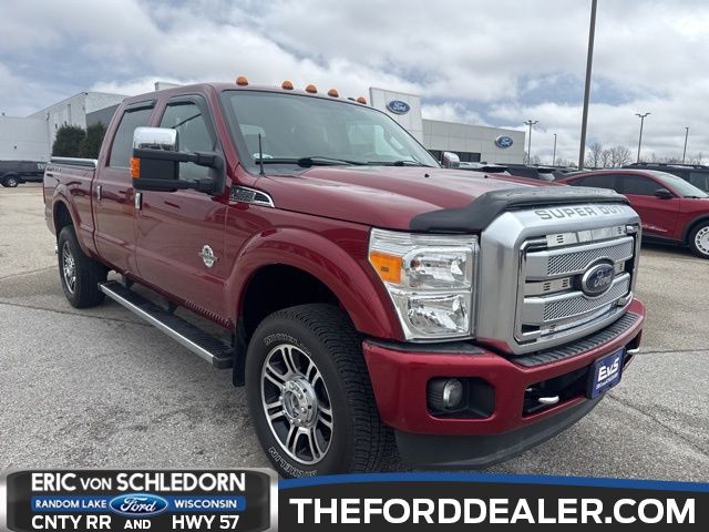 Ruby Red Metallic 2014 Ford F-350 Super Duty Platinum Crew Cab 4WD Pickup Truck Four-Wheel Drive 6-Speed Automatic Overdrive