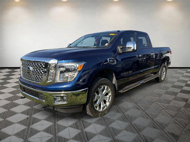 Deep Blue Pearl 2017 Nissan Titan Pickup Truck Four-Wheel Drive 7-Speed Automatic