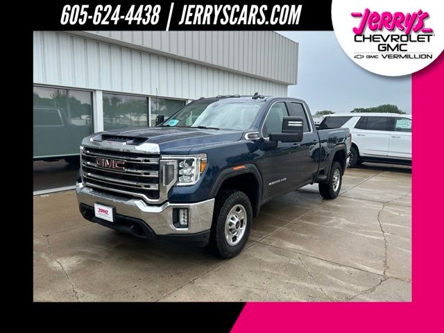Pacific Blue Metallic 2023 GMC Sierra 2500HD SLE Double Cab 4WD Pickup Truck Four-Wheel Drive 6-Speed Automatic