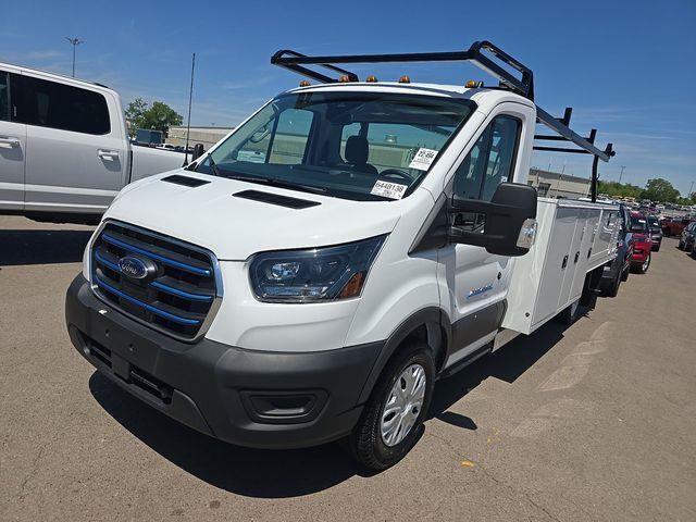 Oxford White 2024 Ford E-Transit 350 Low Roof RWD Van Rear-Wheel Drive Automatic
