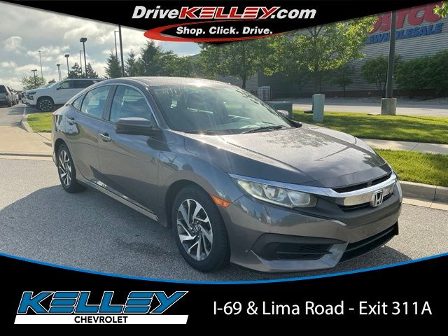 Gray (Modern Steel Metallic) 2016 Honda Civic EX Sedan Front-Wheel Drive Continuously Variable Transmission