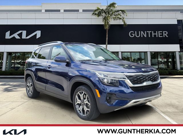 Dark Ocean Blue 2021 Kia Seltos EX AWD SUV / Crossover All-Wheel Drive Continuously Variable Transmission