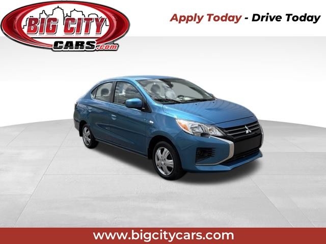 Blue 2024 Mitsubishi Mirage G4 Sedan Front-Wheel Drive Continuously Variable Transmission