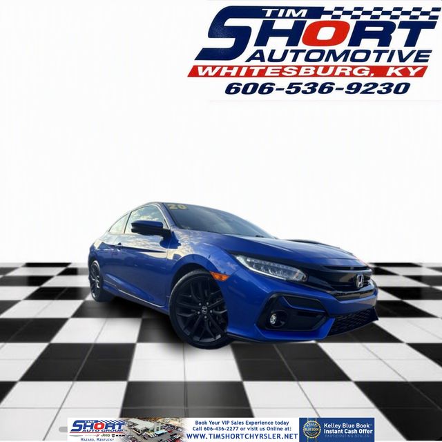 Blue 2020 Honda Civic Coupe Front-Wheel Drive 6-Speed Manual