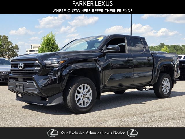 Black 2024 Toyota Tacoma SR Double Cab 4WD Pickup Truck Four-Wheel Drive 8-Speed Automatic