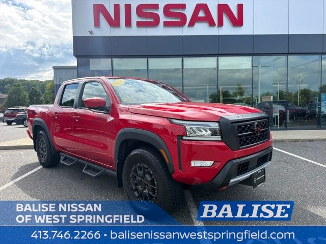 Red Alert 2024 Nissan Frontier Pickup Truck Four-Wheel Drive 9-Speed Automatic Overdrive