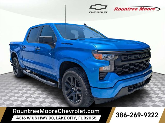 Riptide Blue 2025 Chevrolet Silverado 1500 Custom Crew Cab 4WD Pickup Truck Four-Wheel Drive 8-Speed Automatic