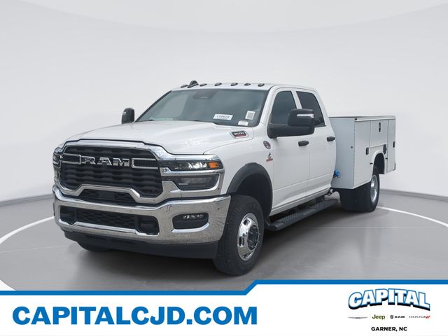 Bright White Clearcoat 2026 RAM 3500 Chassis Tradesman Crew Cab LB DRW 4WD Pickup Truck Four-Wheel Drive 8-Speed Automatic
