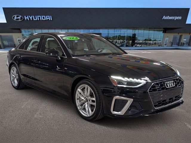 Black 2024 Audi A4 quattro Premium Plus S Line 45 TFSI AWD Sedan All-Wheel Drive 7-Speed Automatic