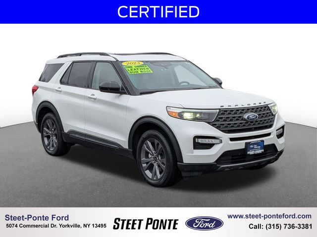 Star White Metallic Tri-Coat 2023 Ford Explorer XLT AWD SUV / Crossover All-Wheel Drive Automatic