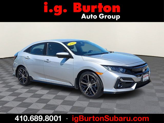 Lunar Silver Metallic 2021 Honda Civic Hatchback Sport FWD Hatchback Front-Wheel Drive Continuously Variable Transmission