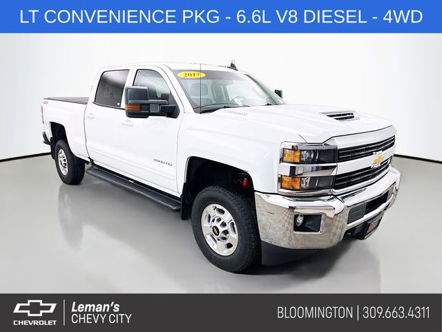 Summit White 2017 Chevrolet Silverado 2500HD LT Crew Cab 4WD Pickup Truck Four-Wheel Drive 6-Speed Automatic