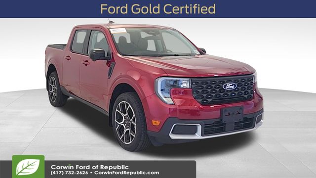 Ruby Red Metallic 2025 Ford Maverick Lariat SuperCrew AWD Pickup Truck All-Wheel Drive 8-Speed Automatic