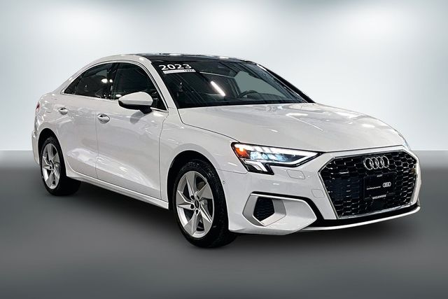 Glacier White 2023 Audi A3 Sedan All-Wheel Drive 7-Speed Automatic