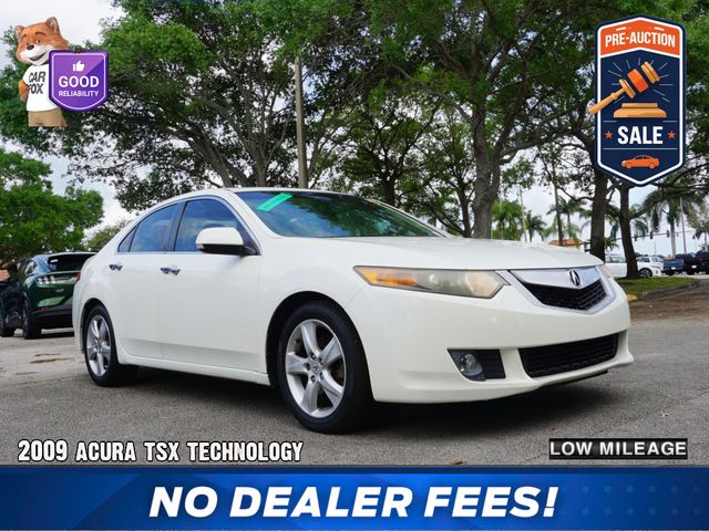 White 2009 Acura TSX Sedan FWD with Technology Package Sedan Front-Wheel Drive 5-Speed Automatic