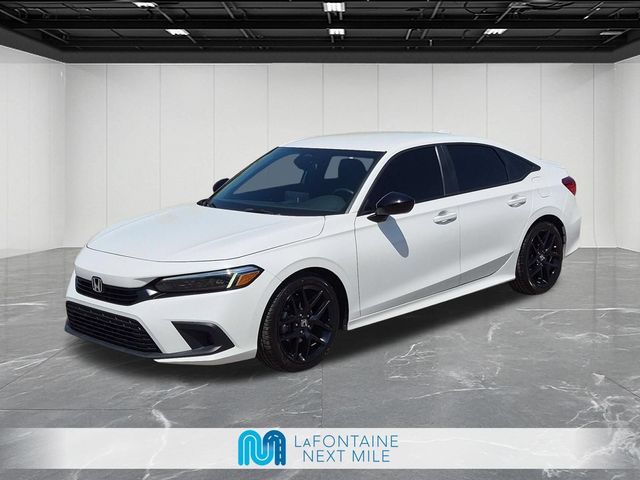 White 2023 Honda Civic Sedan Front-Wheel Drive Continuously Variable Transmission
