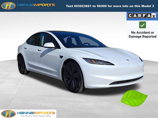 Pearl White Multi-Coat 2025 Tesla Model 3 Long Range RWD Sedan Rear-Wheel Drive 1-Speed Automatic