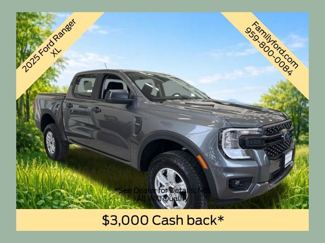 Carbonized Gray Metallic 2025 Ford Ranger XL SuperCrew 4WD Pickup Truck Four-Wheel Drive Automatic