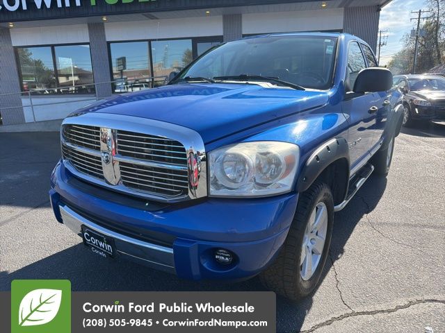 Electric Blue Pearlcoat 2007 Dodge RAM 1500 Laramie Quad Cab 4WD Pickup Truck Four-Wheel Drive 5-Speed Automatic