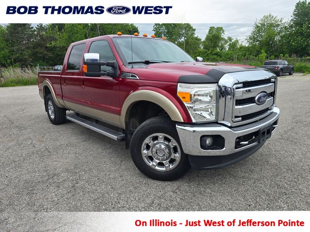 Red 2014 Ford F-250 Super Duty Lariat Crew Cab 4WD Pickup Truck Four-Wheel Drive 6-Speed Automatic