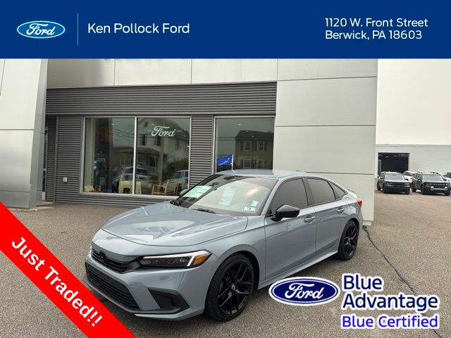 Sonic Gray Pearl 2022 Honda Civic Sedan Front-Wheel Drive Continuously Variable Transmission